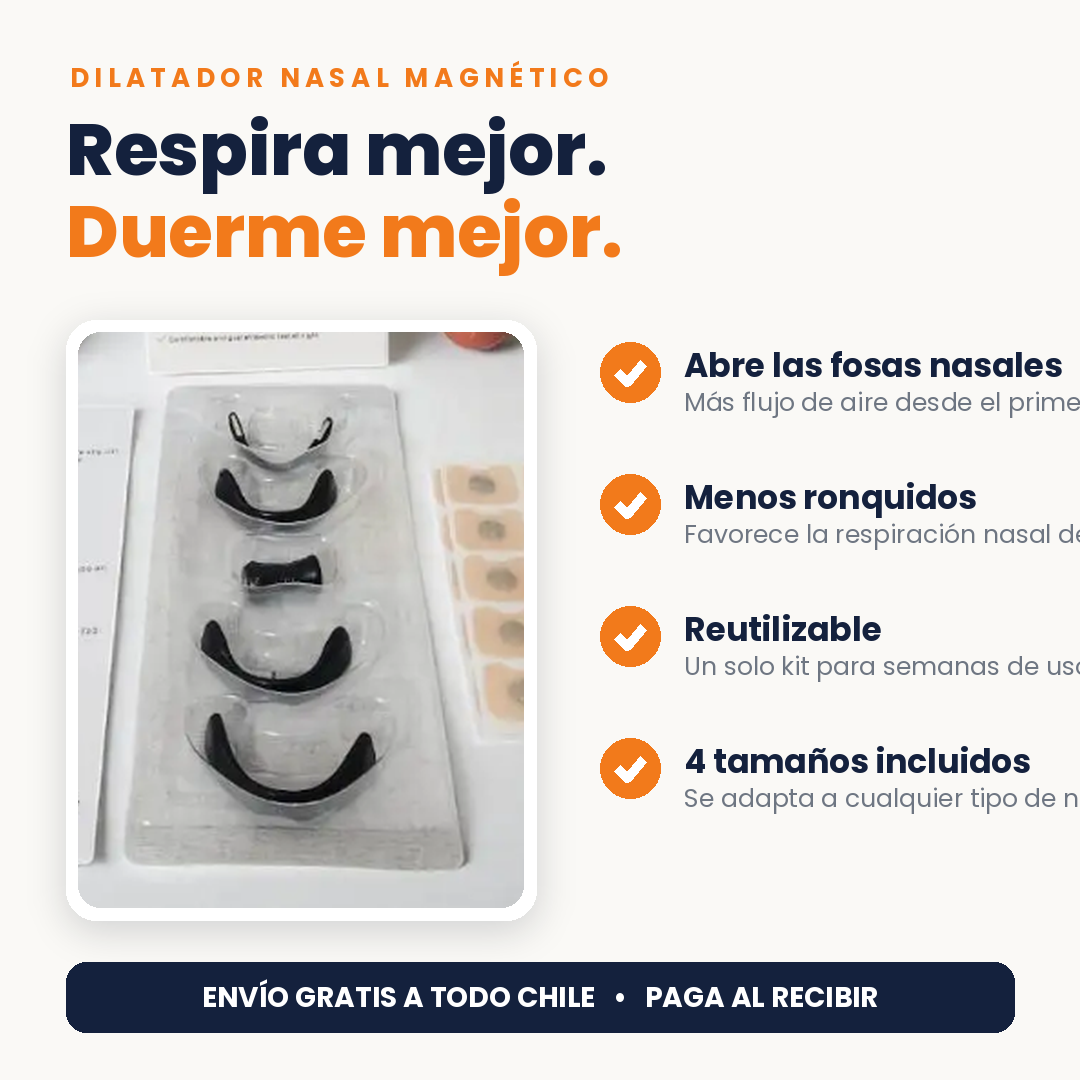 Dilatador Nasal Magnético Reutilizable - Antironquido, Para Dormir y Deporte