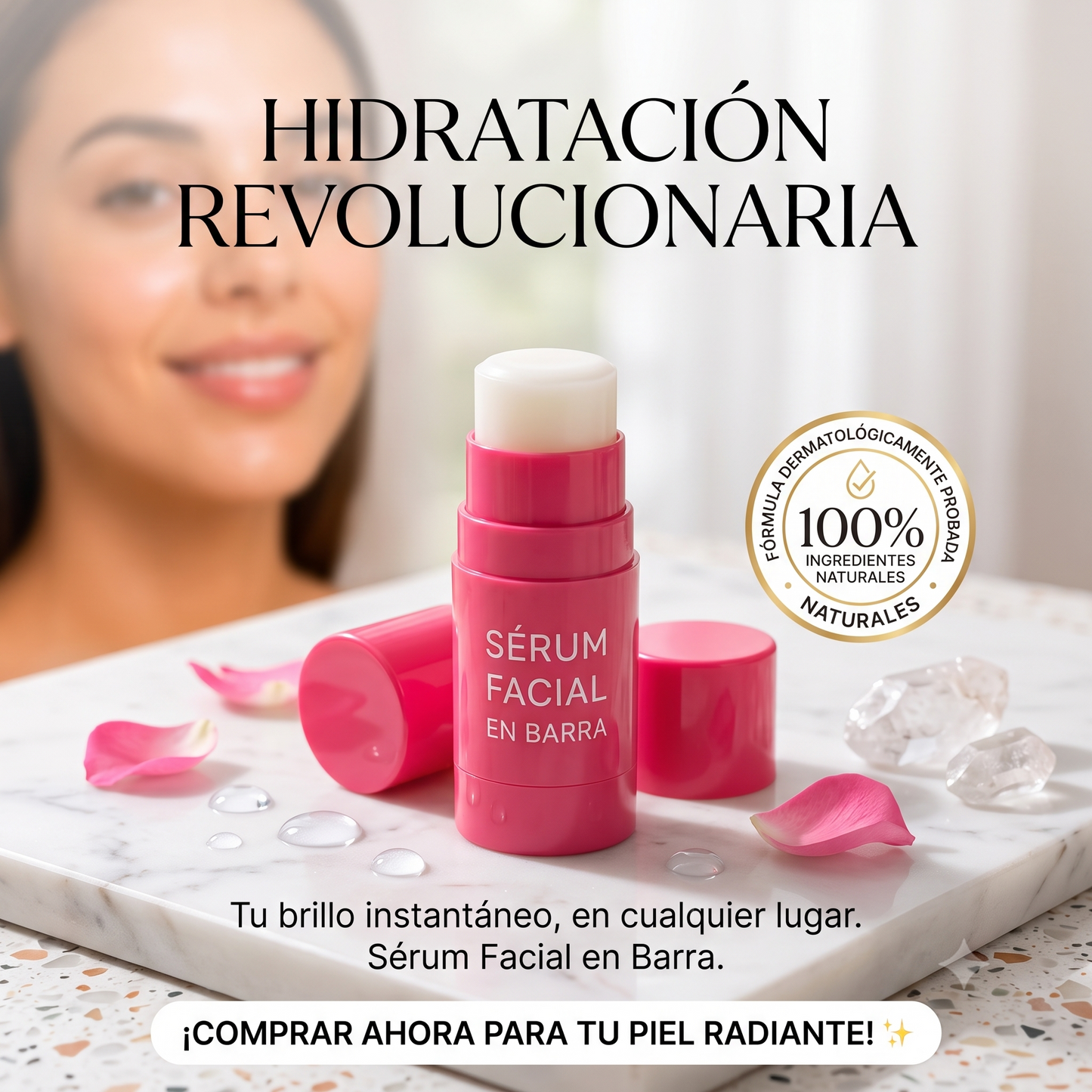 HydraGlow™ - Sérum Facial en Barra con Ácido Hialurónico