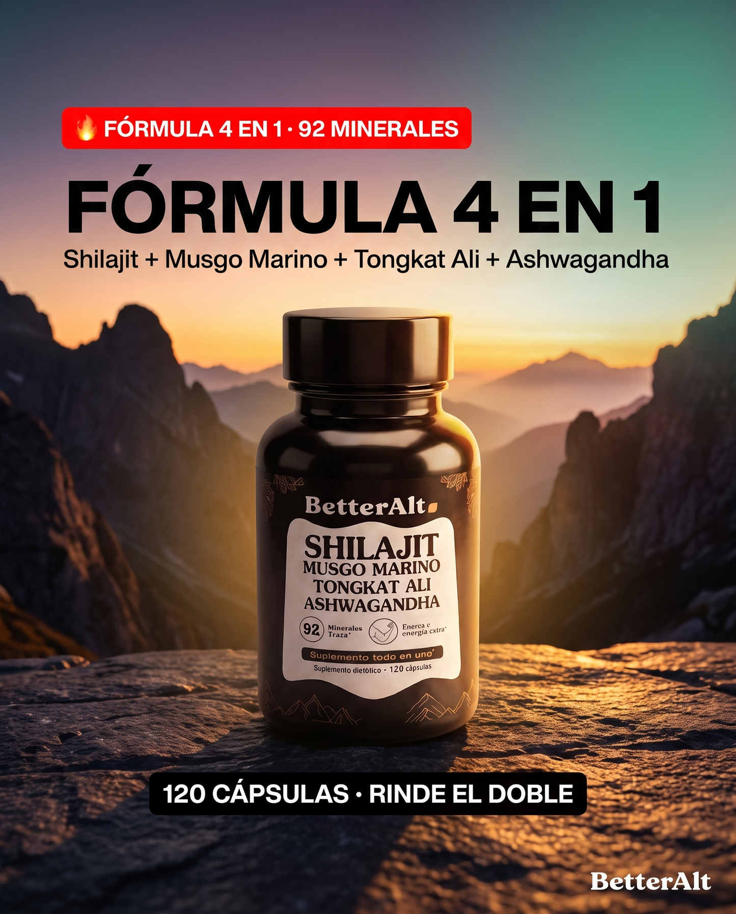 BETTERALT Ultra Focus - Shilajit Premium 4-en-1