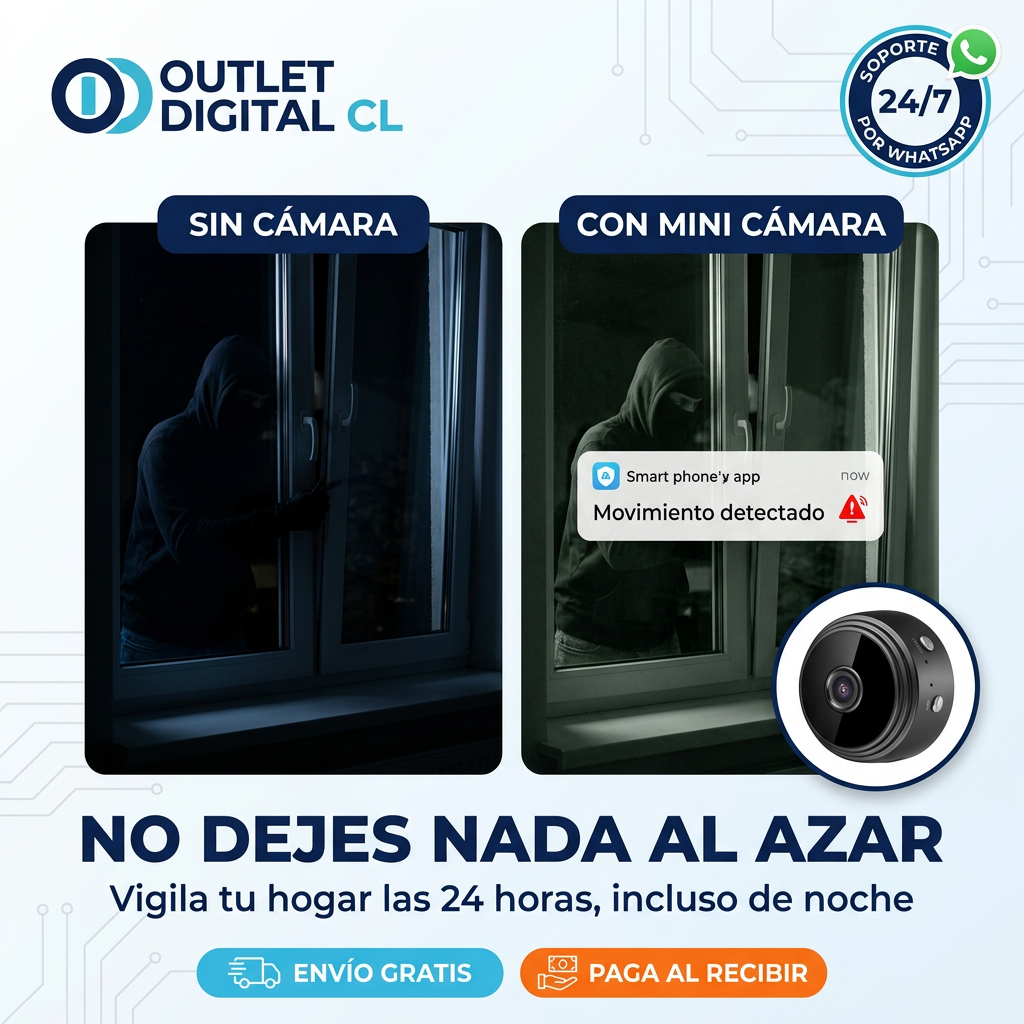 MINI CÁMARA ESPÍA PRO - TRANSMISIÓN WIFI EN VIVO - VISIÓN NOCTURNA - DETECCIÓN DE MOVIMIENTO