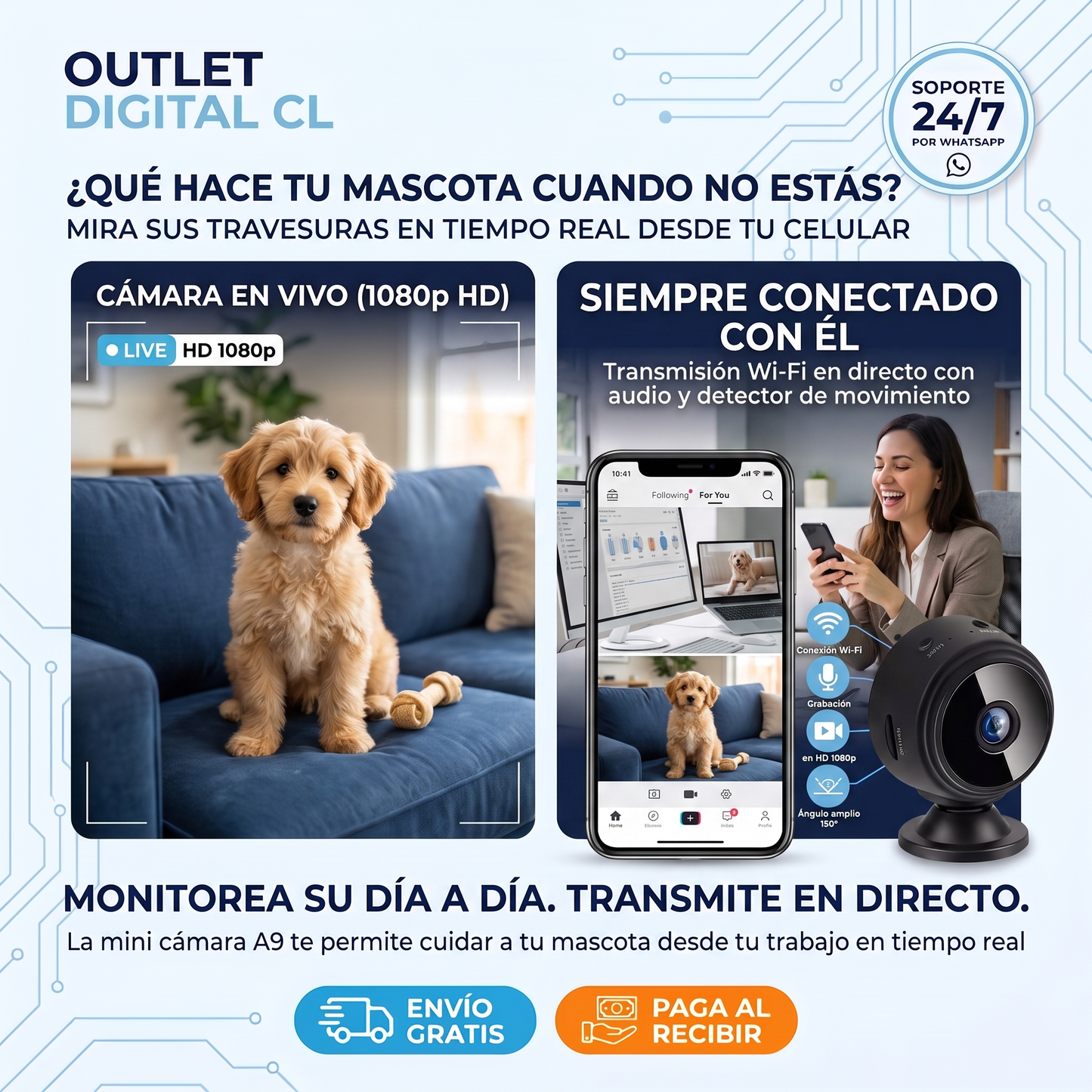 MINI CÁMARA ESPÍA PRO - TRANSMISIÓN WIFI EN VIVO - VISIÓN NOCTURNA - DETECCIÓN DE MOVIMIENTO