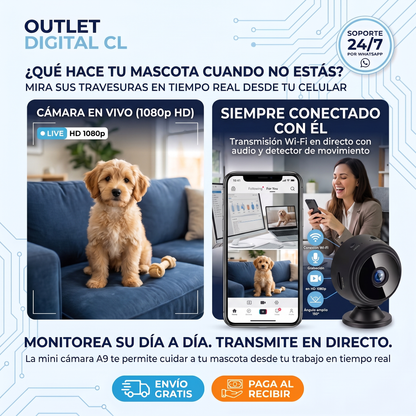 MINI CÁMARA ESPÍA PRO - TRANSMISIÓN WIFI EN VIVO - VISIÓN NOCTURNA - DETECCIÓN DE MOVIMIENTO