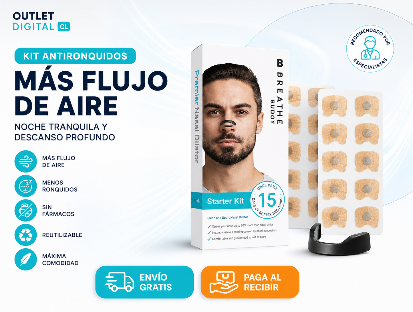 Dilatador Nasal Magnético PRO ® | Antironquido, Para Dormir y Deporte