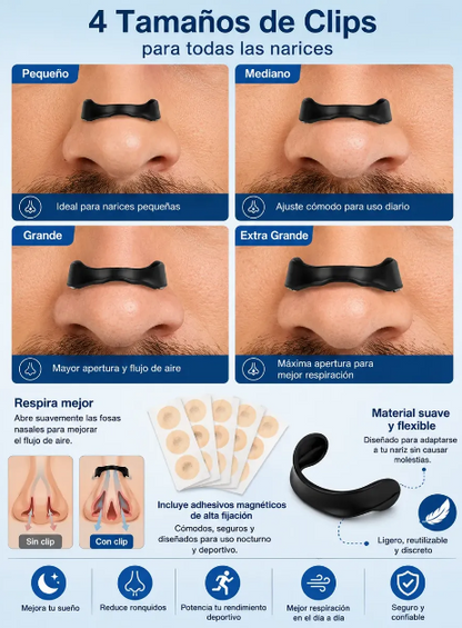 Dilatador Nasal Magnético Reutilizable - Antironquido, Para Dormir y Deporte